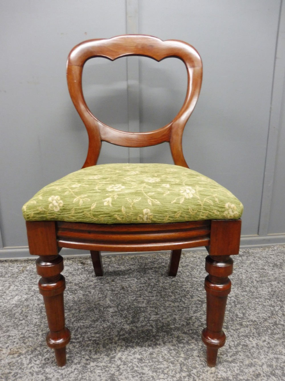 SET OF 12 VICTORIAN MAHOGANY BALLOON BACK DINING CHAIRS View X