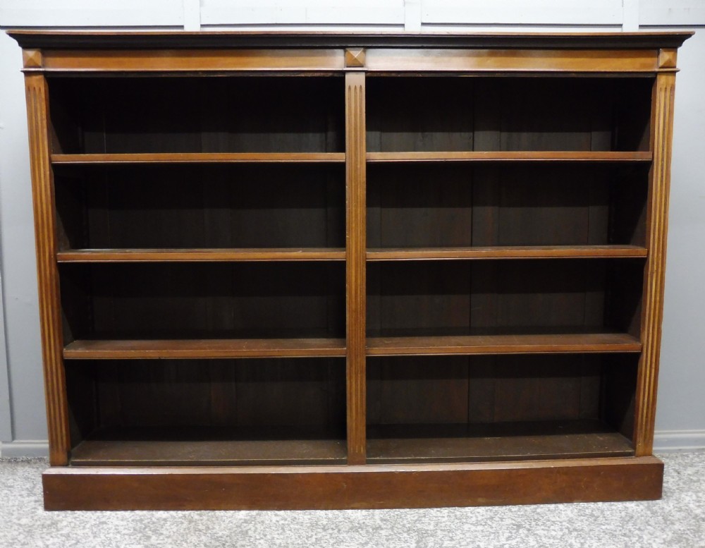 EDWARDIAN MAHOGANY OPEN BOOKCASE 