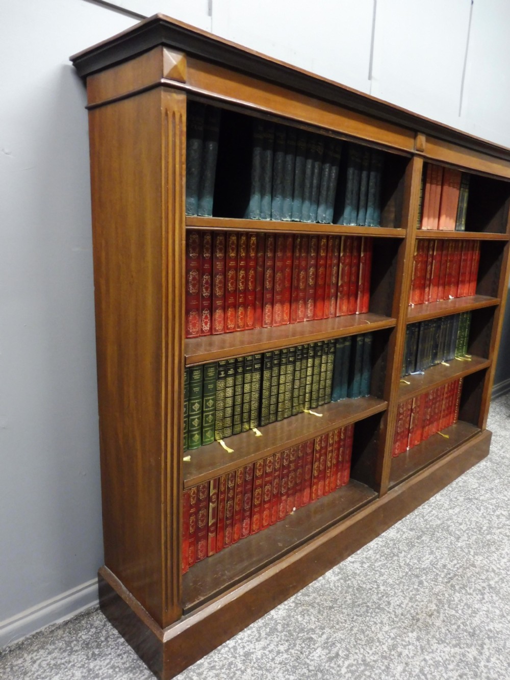 EDWARDIAN MAHOGANY OPEN BOOKCASE  View III