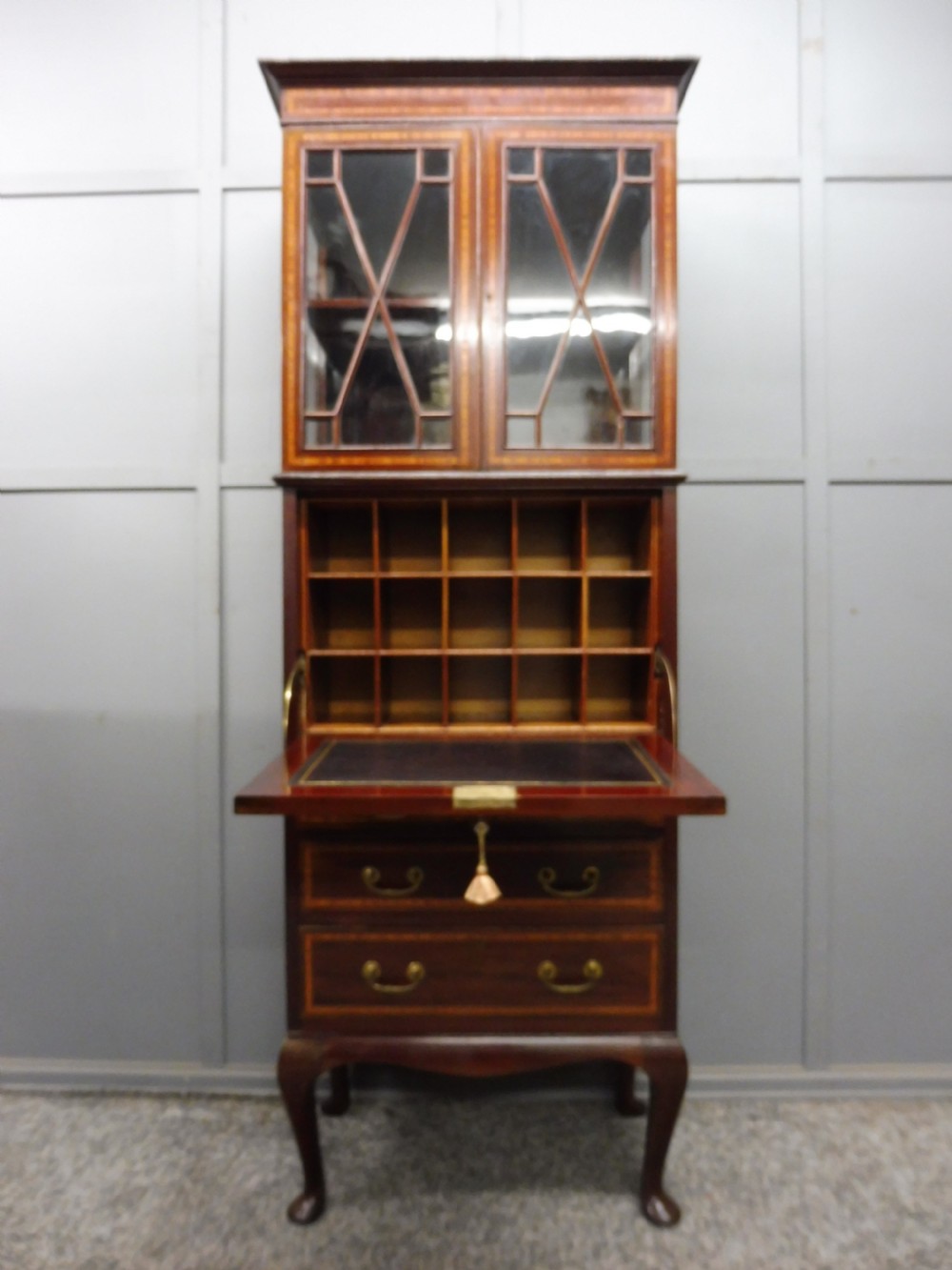 EDWARDIAN INLAID BUREAU CABINET View III