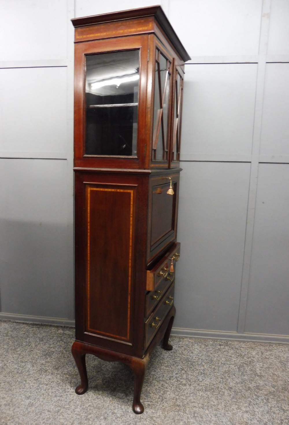 EDWARDIAN INLAID BUREAU CABINET View VIII