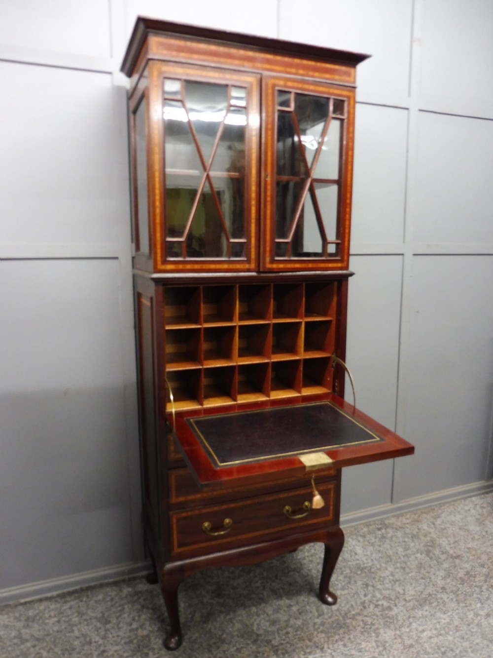 EDWARDIAN INLAID BUREAU CABINET View X