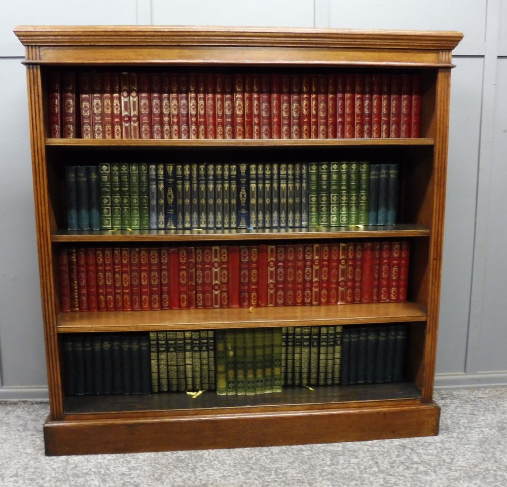 VICTORIAN GOLDEN OAK OPEN BOOKCASE View VII