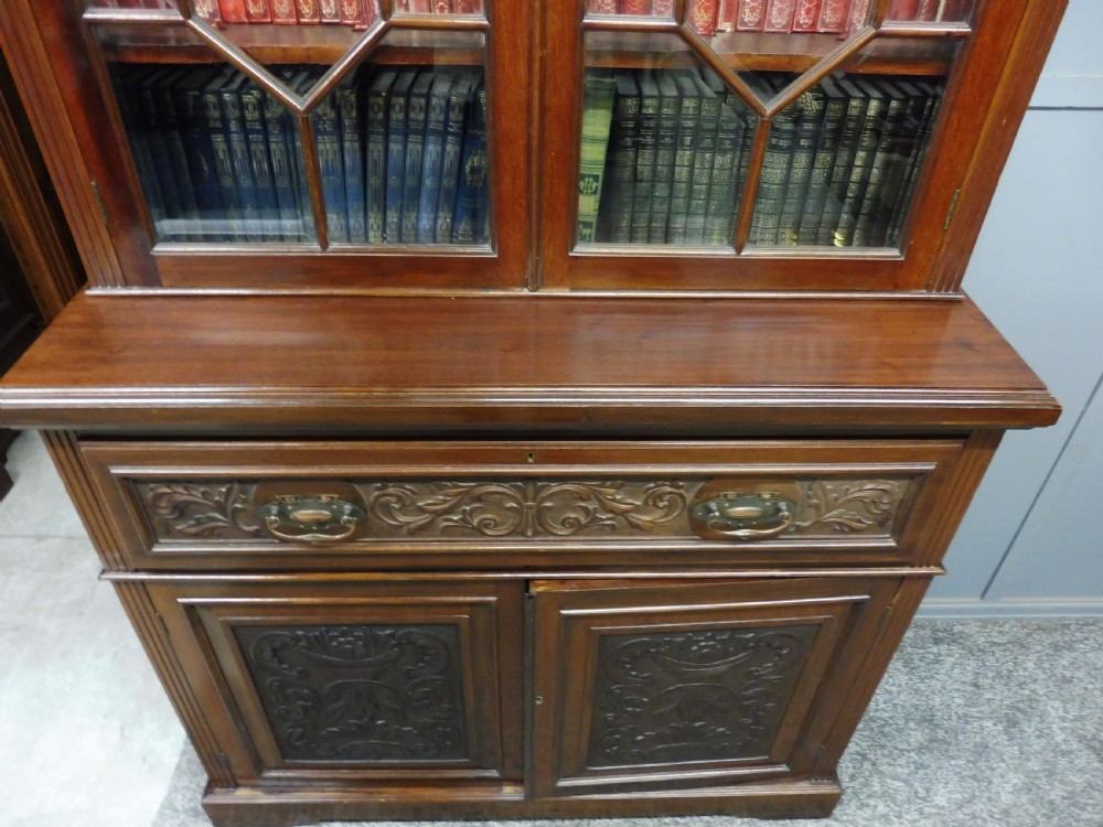VICTORIAN MAHOGANY SECRETAIRE BOOKCASE  View VIII
