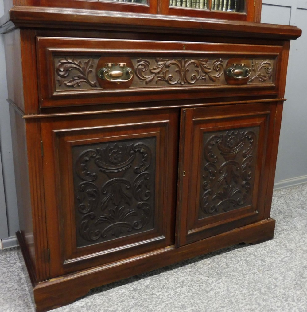 VICTORIAN MAHOGANY SECRETAIRE BOOKCASE  View X