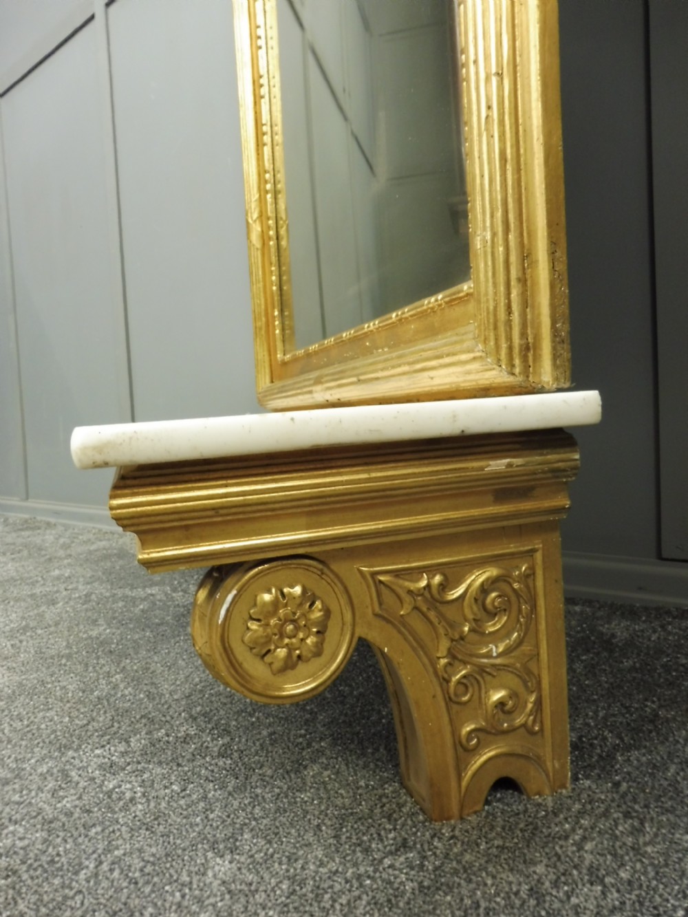BEAUTIFUL FRENCH GILT HALL MIRROR CIRCA 1900 View IV