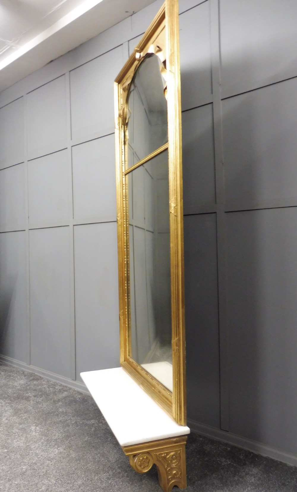 BEAUTIFUL FRENCH GILT HALL MIRROR CIRCA 1900 View X
