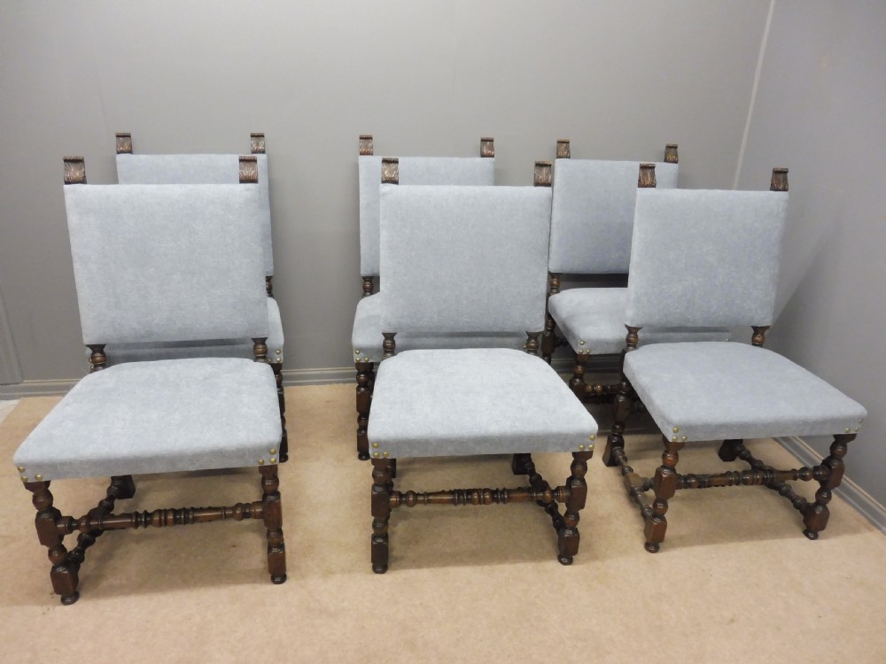 SET OF 8 SUBSTANTIAL OAK DINING CHAIRS View III