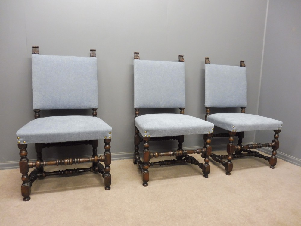 SET OF 8 SUBSTANTIAL OAK DINING CHAIRS View IV