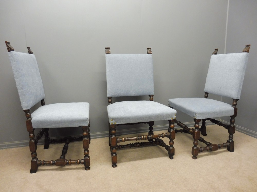 SET OF 8 SUBSTANTIAL OAK DINING CHAIRS View V