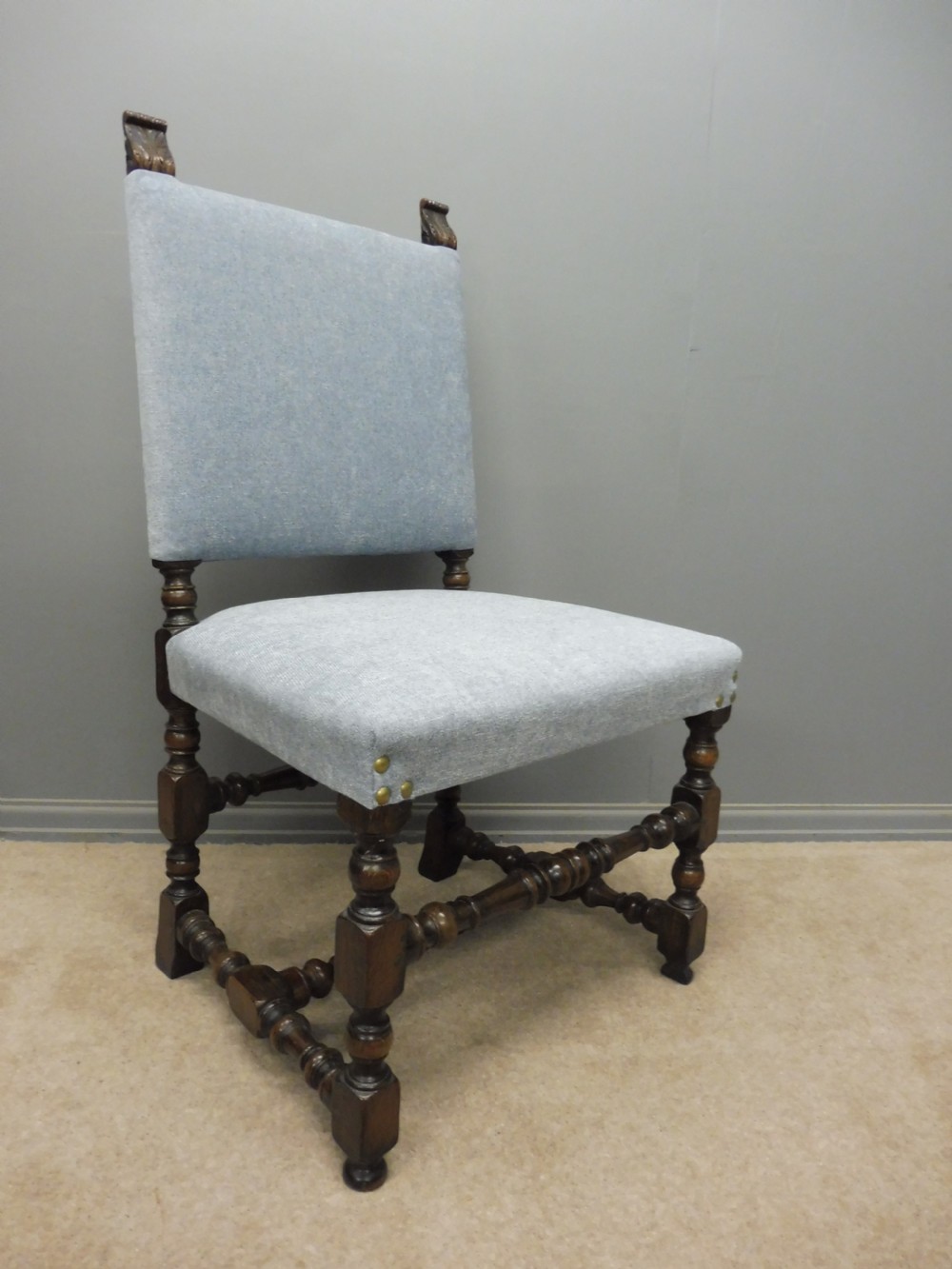 SET OF 8 SUBSTANTIAL OAK DINING CHAIRS View VI