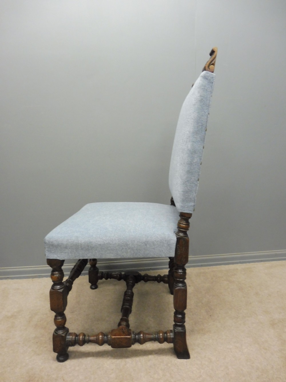 SET OF 8 SUBSTANTIAL OAK DINING CHAIRS View IX