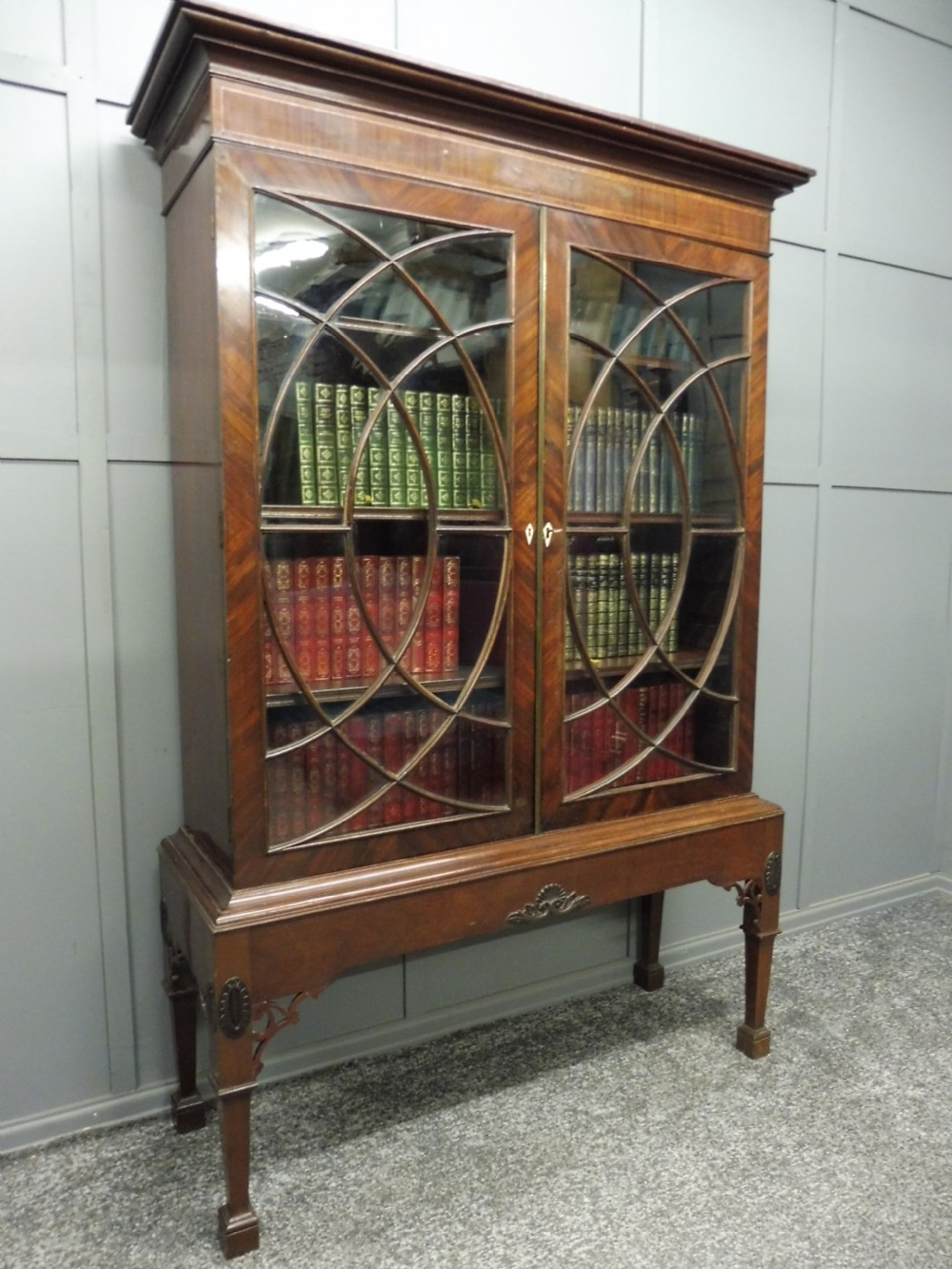 19TH CENTURY MAHOGANY BOOKCASE ON STAND