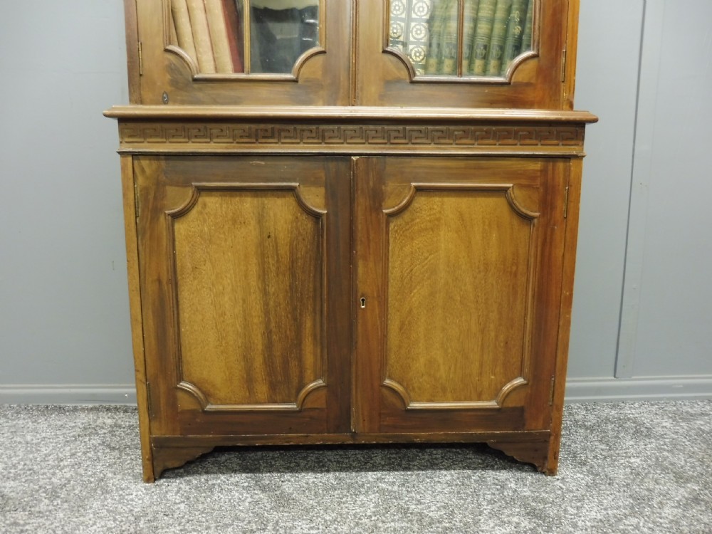 EDWARDIAN WALNUT CABINET BOOKCASE  View IV