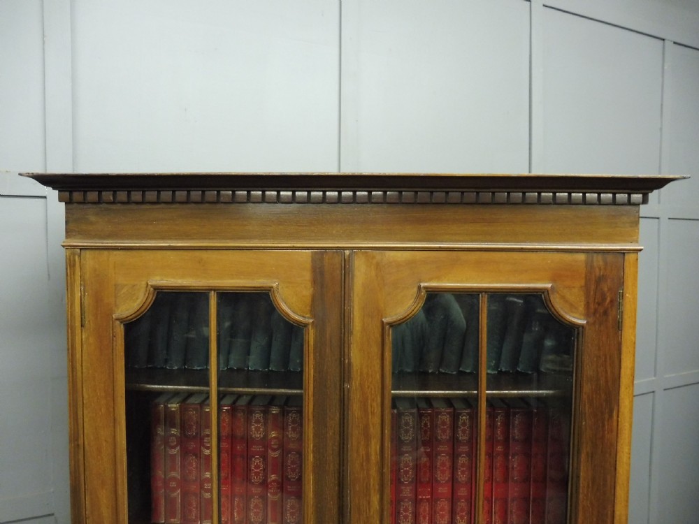 EDWARDIAN WALNUT CABINET BOOKCASE  View IX
