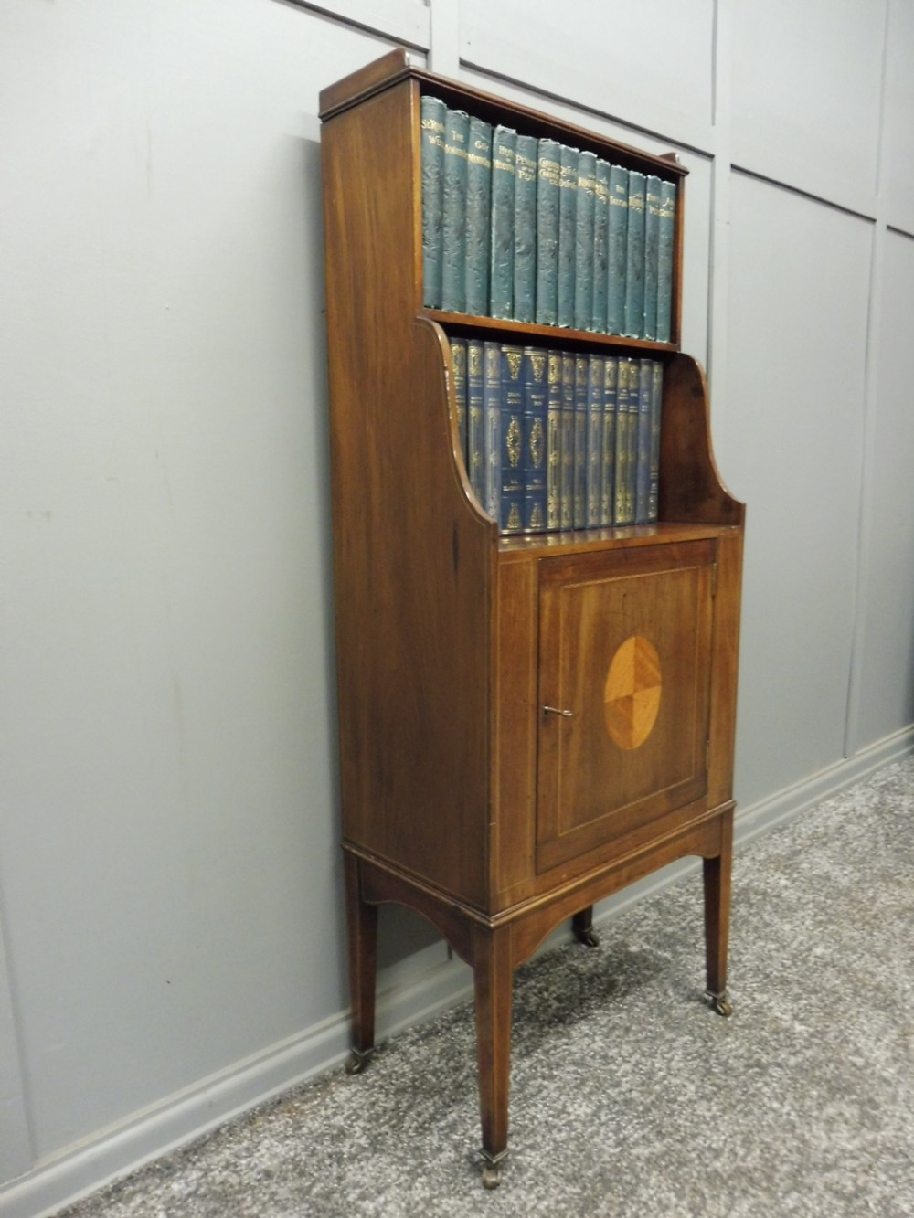 SMALL EDWARDIAN INLAID BOOKCASE View III