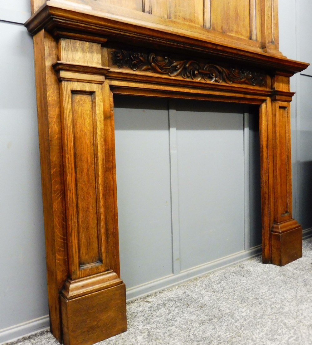 LARGE OAK 19TH CENTURY FIRE SURROUND View IX