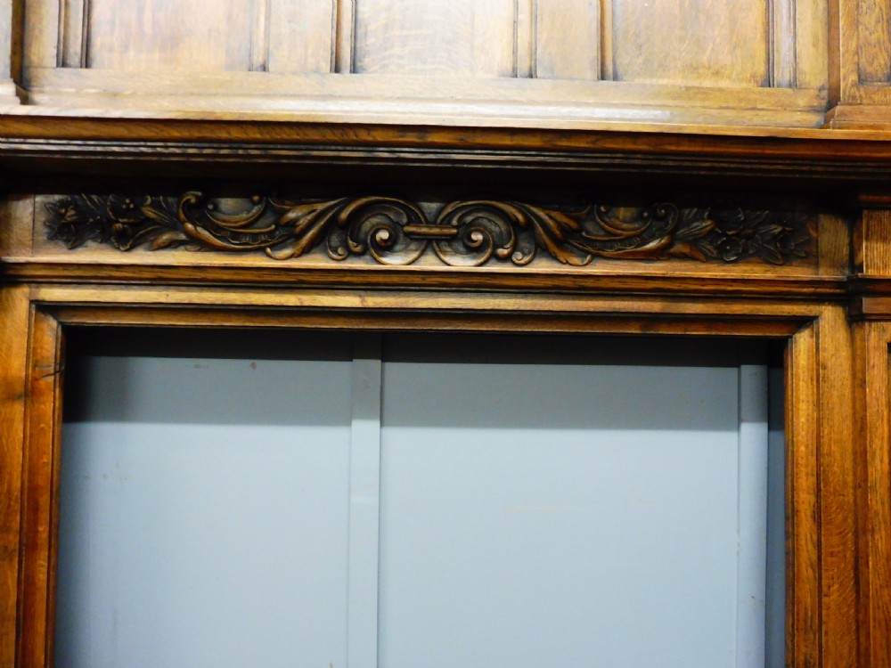 LARGE OAK 19TH CENTURY FIRE SURROUND View X