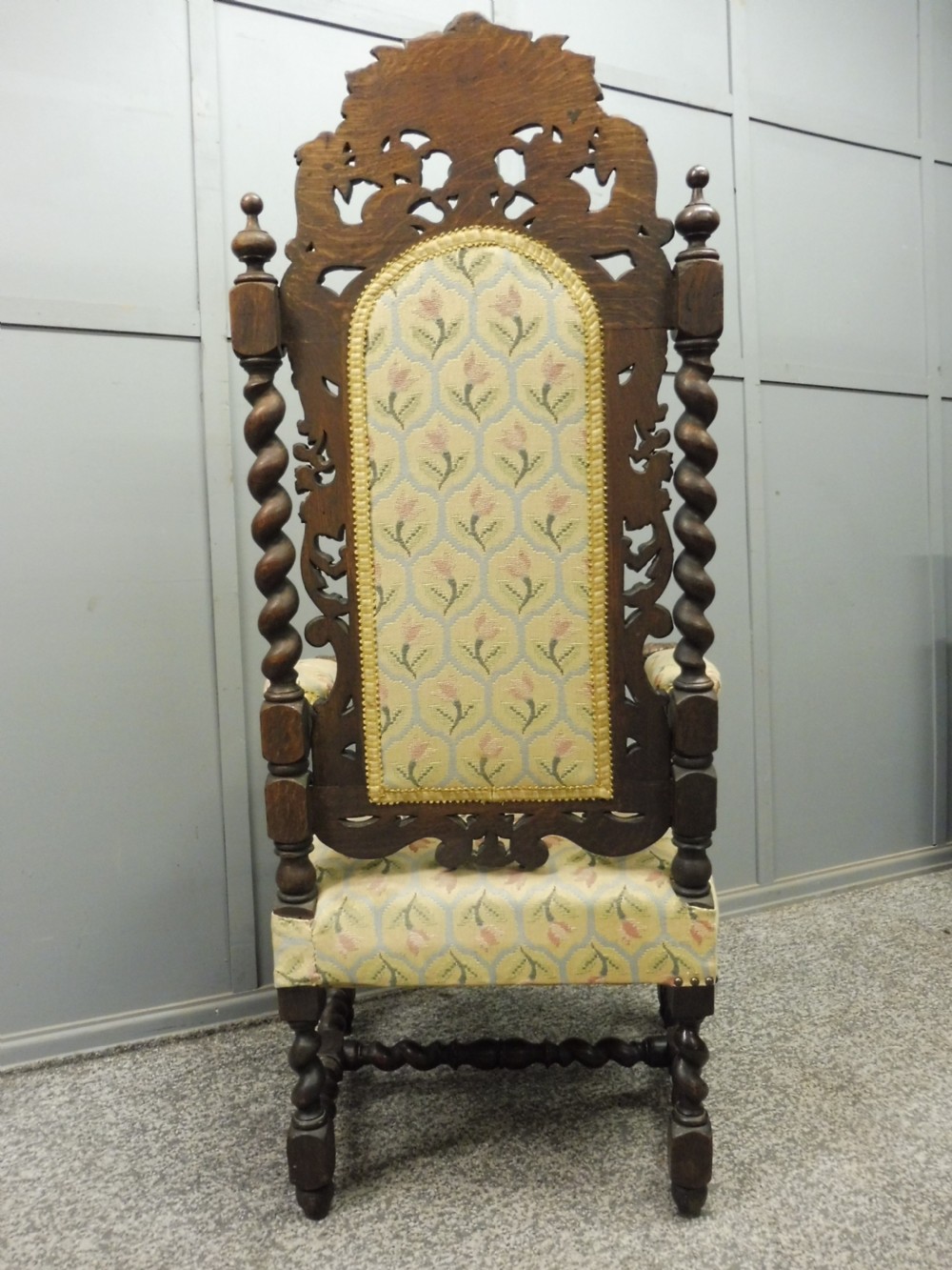 19TH CENTURY CARVED OAK ARMCHAIR View VIII
