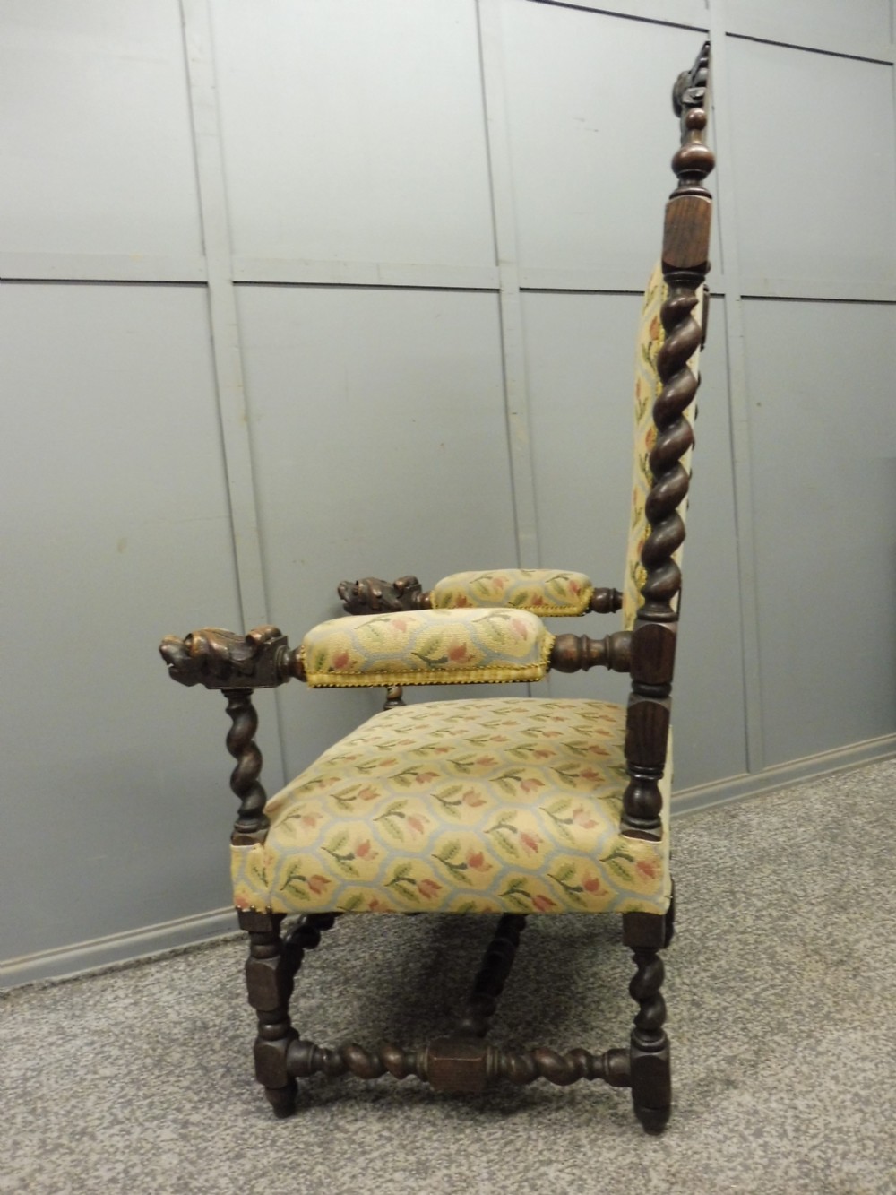 19TH CENTURY CARVED OAK ARMCHAIR View IX