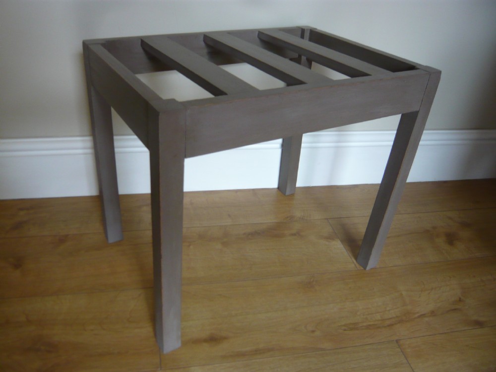 Oak Painted French Luggage suitcase stand c 1920 