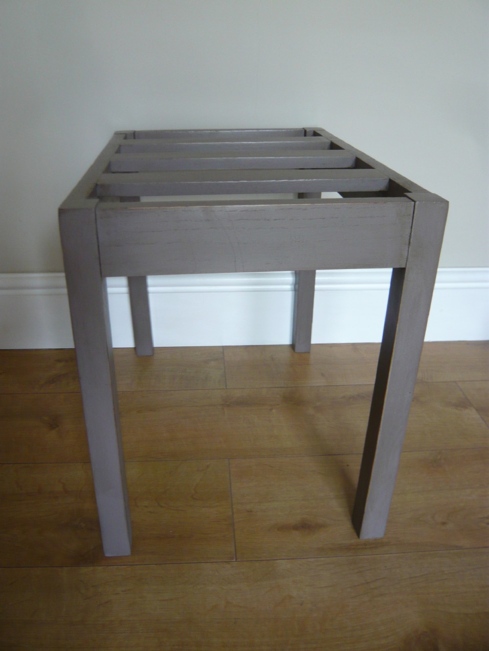 Oak Painted French Luggage suitcase stand c 1920  View VI