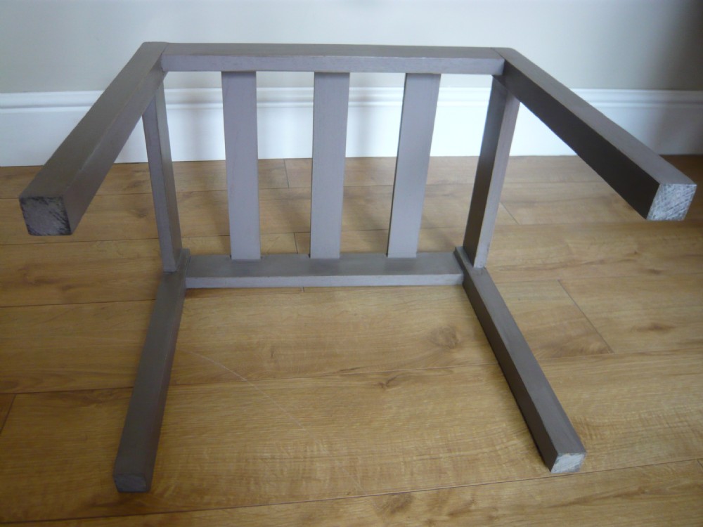Oak Painted French Luggage suitcase stand c 1920  View VIII