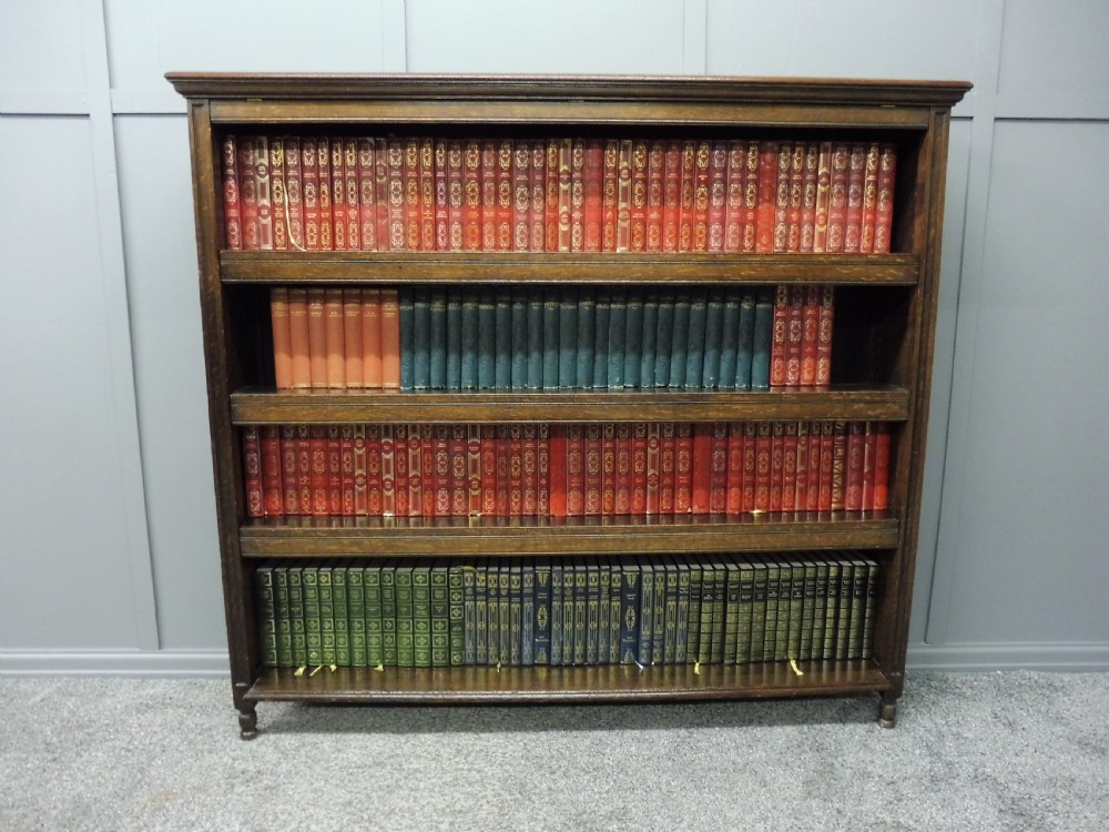 EDWARDIAN OAK OPEN BOOKCASE