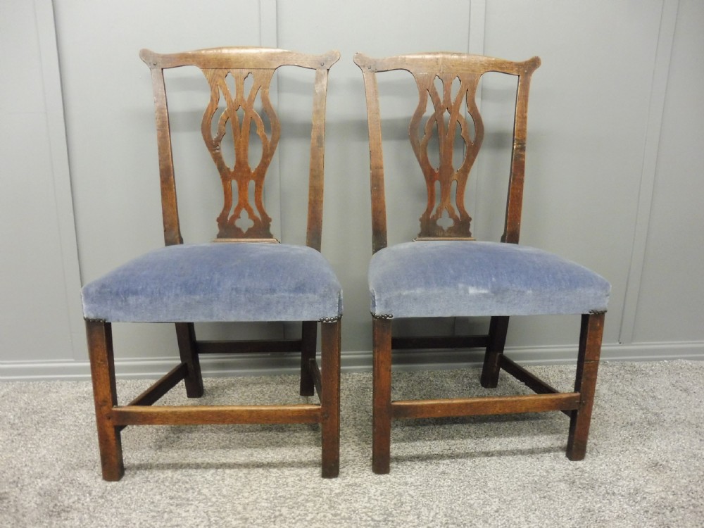 SET OF SIX GEORGE 111 OAK COUNTRY DINING CHAIRS View III