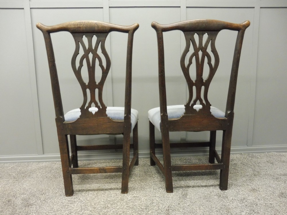 SET OF SIX GEORGE 111 OAK COUNTRY DINING CHAIRS View V
