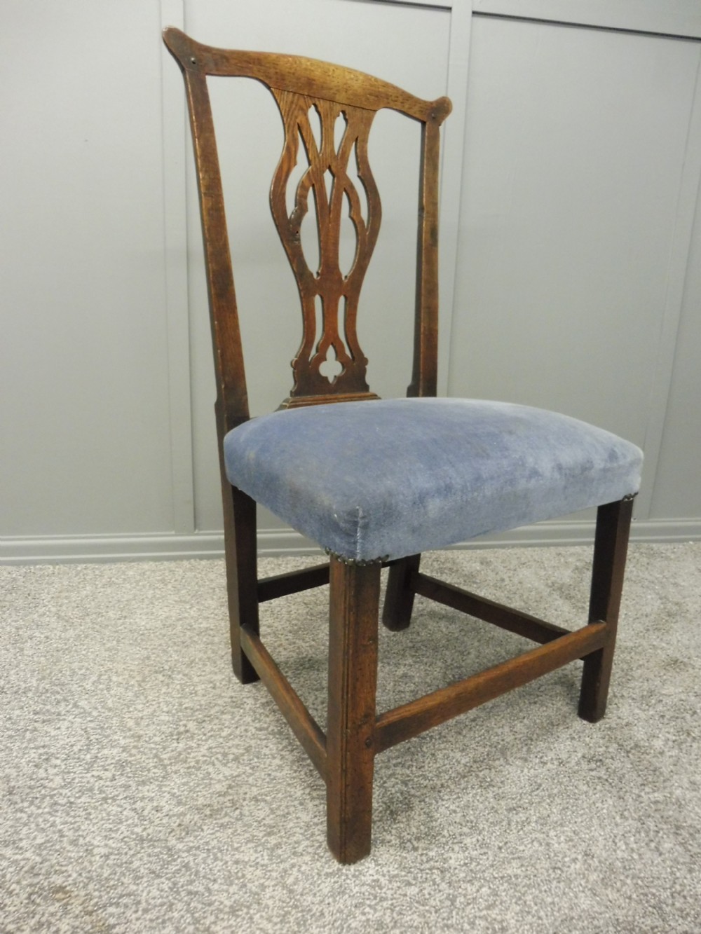 SET OF SIX GEORGE 111 OAK COUNTRY DINING CHAIRS View VI