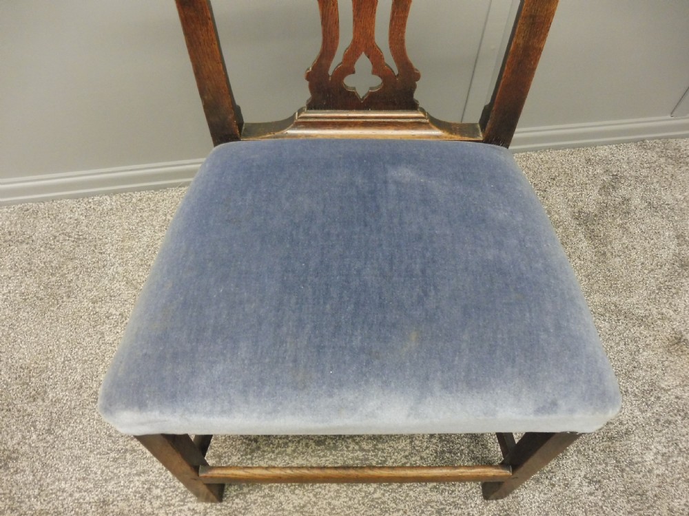 SET OF SIX GEORGE 111 OAK COUNTRY DINING CHAIRS View IX