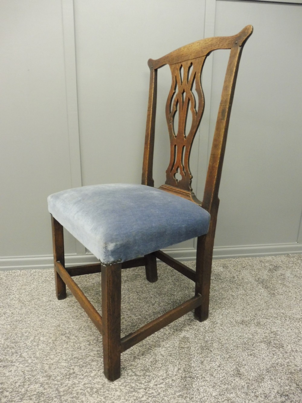 SET OF SIX GEORGE 111 OAK COUNTRY DINING CHAIRS View X
