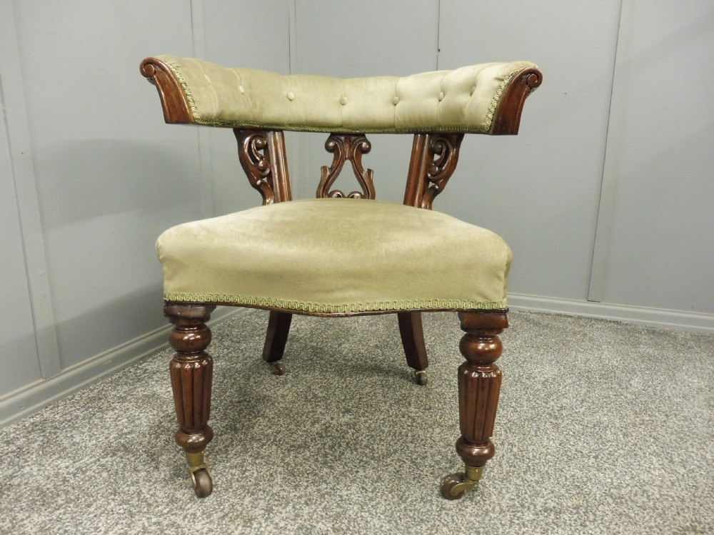 MID 19TH CENTURY VICTORIAN PERIOD MAHOGANY DESK CHAIR View II