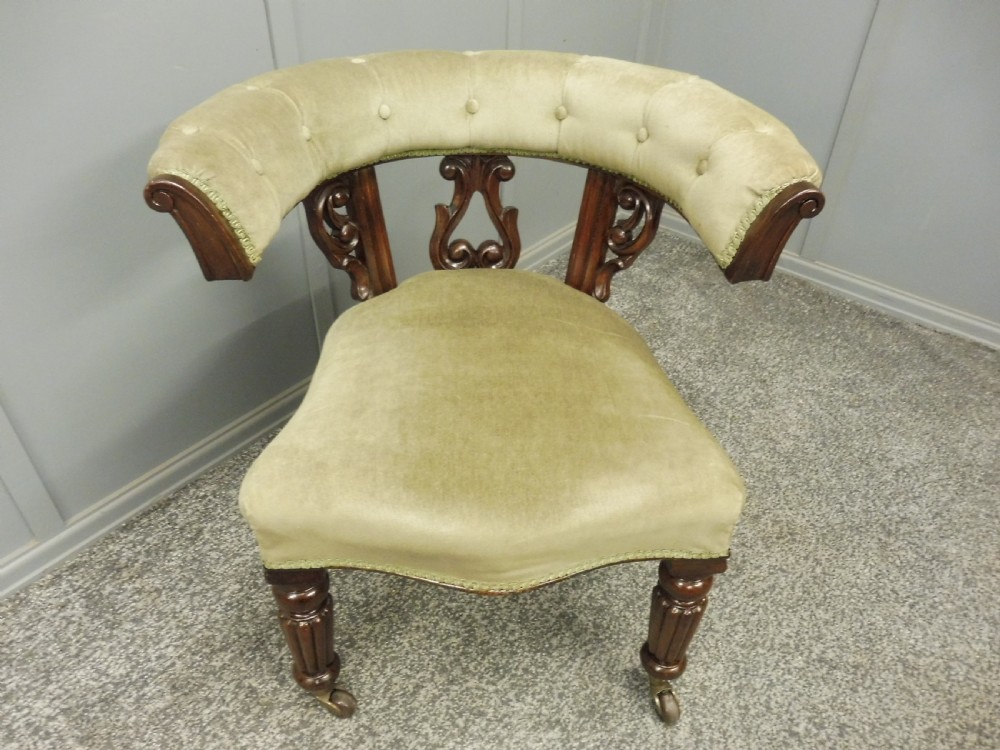 MID 19TH CENTURY VICTORIAN PERIOD MAHOGANY DESK CHAIR View X