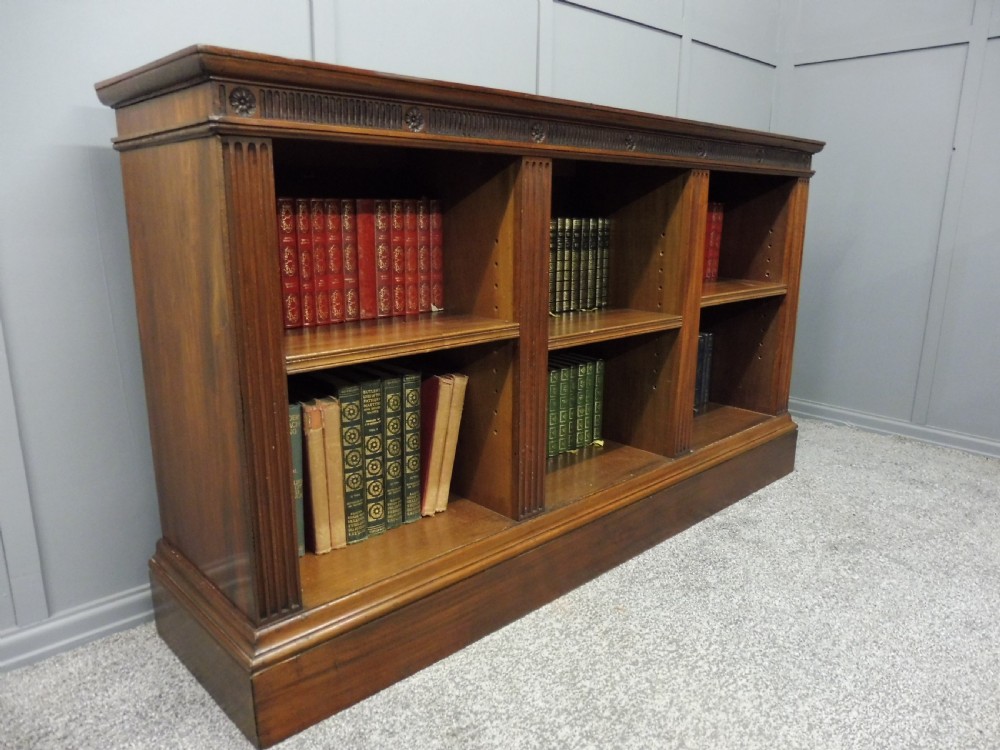 EDWARDIAN MAHOGANY LOW OPEN BOOKCASE View II