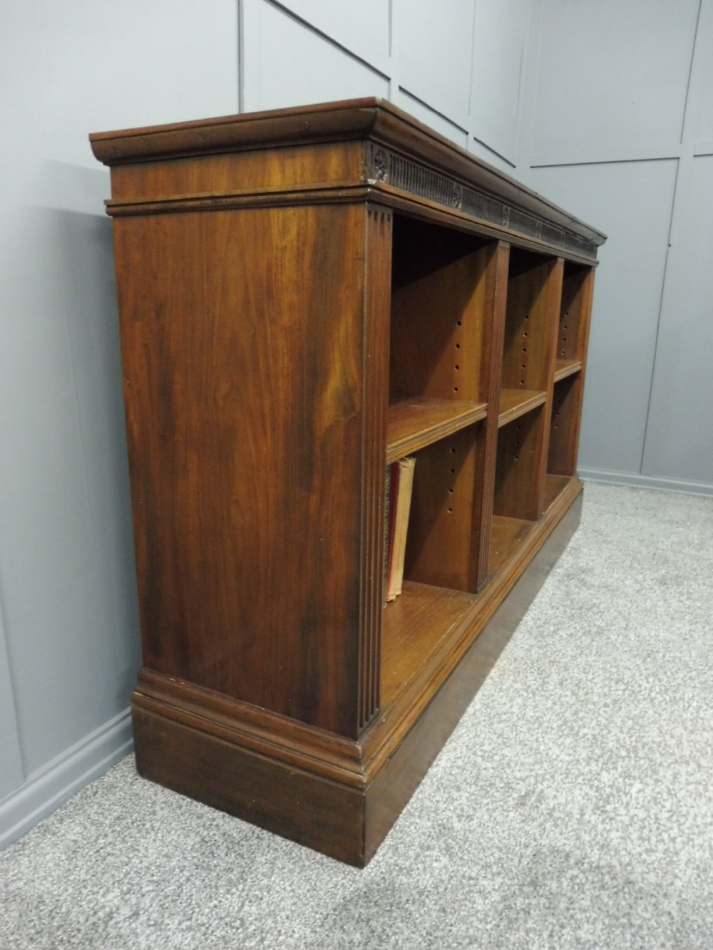 EDWARDIAN MAHOGANY LOW OPEN BOOKCASE View III