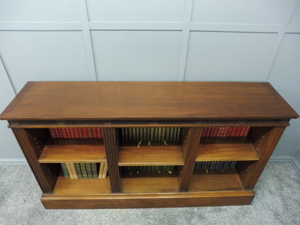 EDWARDIAN MAHOGANY LOW OPEN BOOKCASE View IV