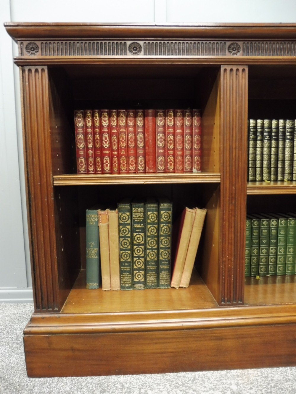 EDWARDIAN MAHOGANY LOW OPEN BOOKCASE View IX