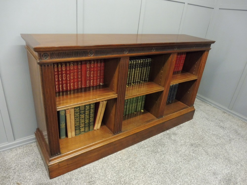 EDWARDIAN MAHOGANY LOW OPEN BOOKCASE View X