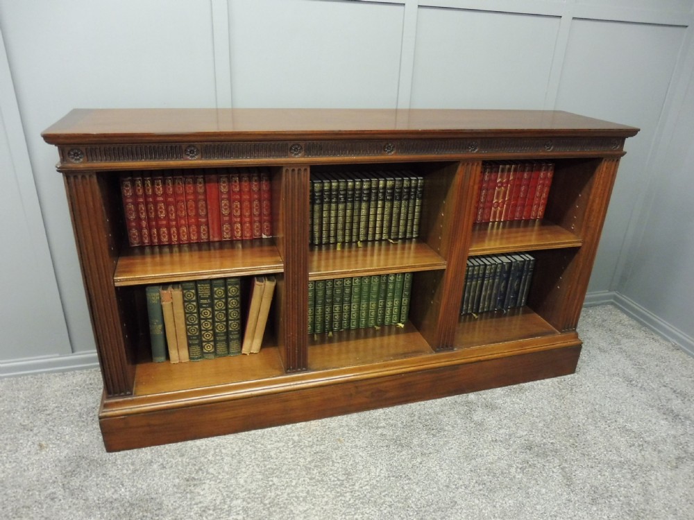 EDWARDIAN MAHOGANY LOW OPEN BOOKCASE View XI