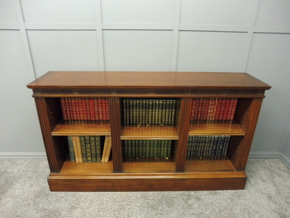 EDWARDIAN MAHOGANY LOW OPEN BOOKCASE View XII
