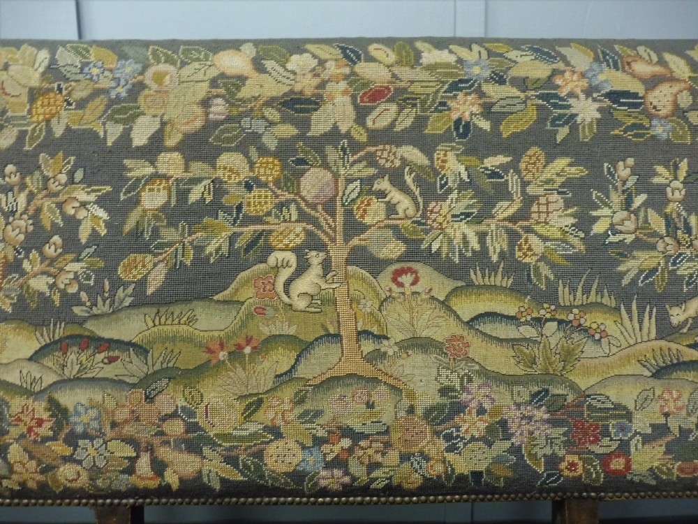 UNIQUE 19th CENTURY OAK DEEP SEATED TAPESTRY SOFA  View VIII