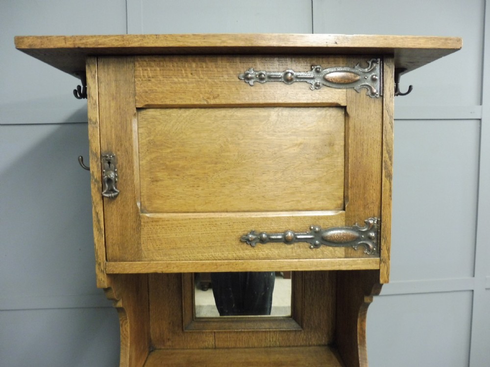 OAK ARTS AND CRAFTS HALLSTAND View III