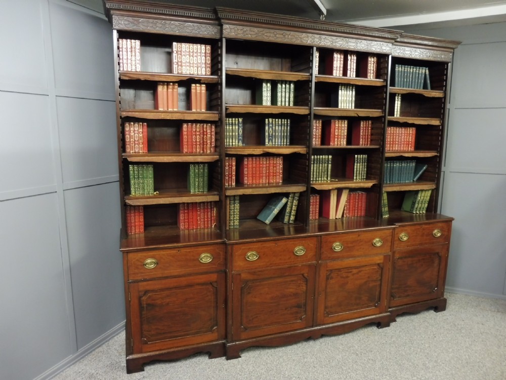 RARE LARGE GEORGIAN CAMPAIGN BOOKCASE View II