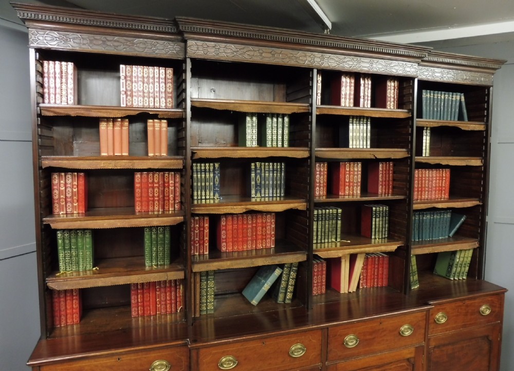 RARE LARGE GEORGIAN CAMPAIGN BOOKCASE View IV