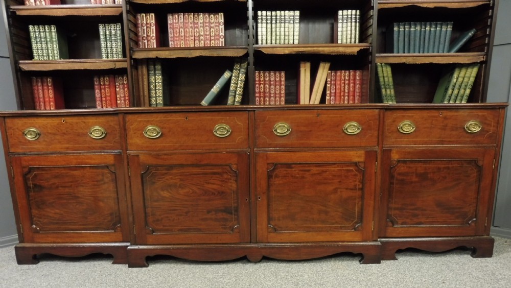 RARE LARGE GEORGIAN CAMPAIGN BOOKCASE View VI