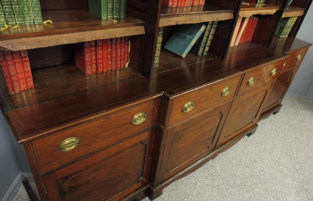 RARE LARGE GEORGIAN CAMPAIGN BOOKCASE View VIII