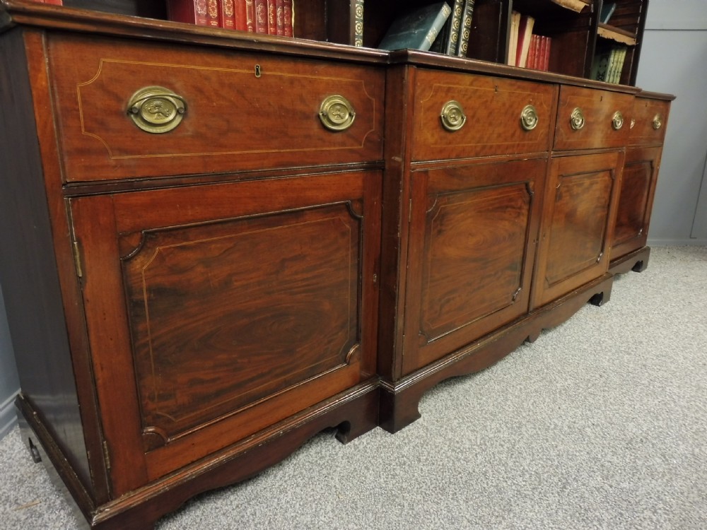 RARE LARGE GEORGIAN CAMPAIGN BOOKCASE View XI