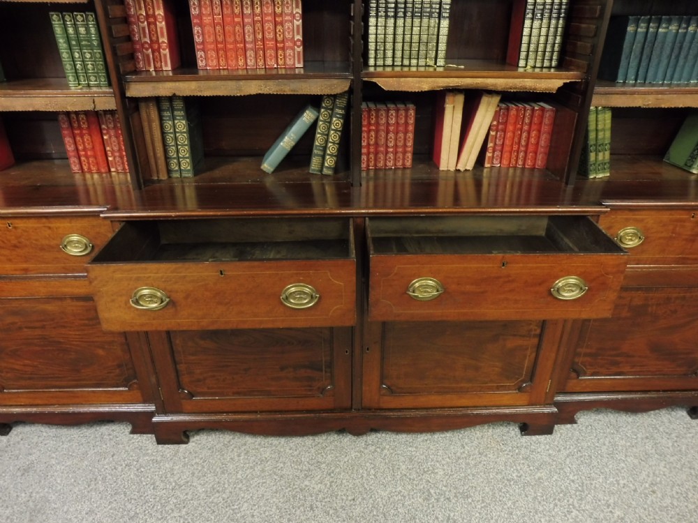 RARE LARGE GEORGIAN CAMPAIGN BOOKCASE View XII